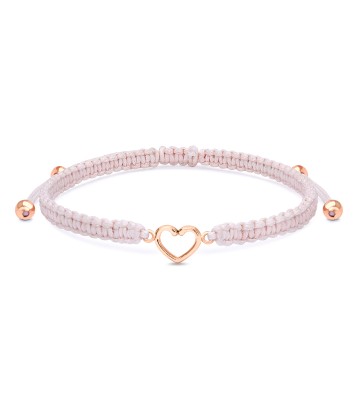 Cute Silver Heart with Knitting Rope Bracelet BR-1502-RO-GP